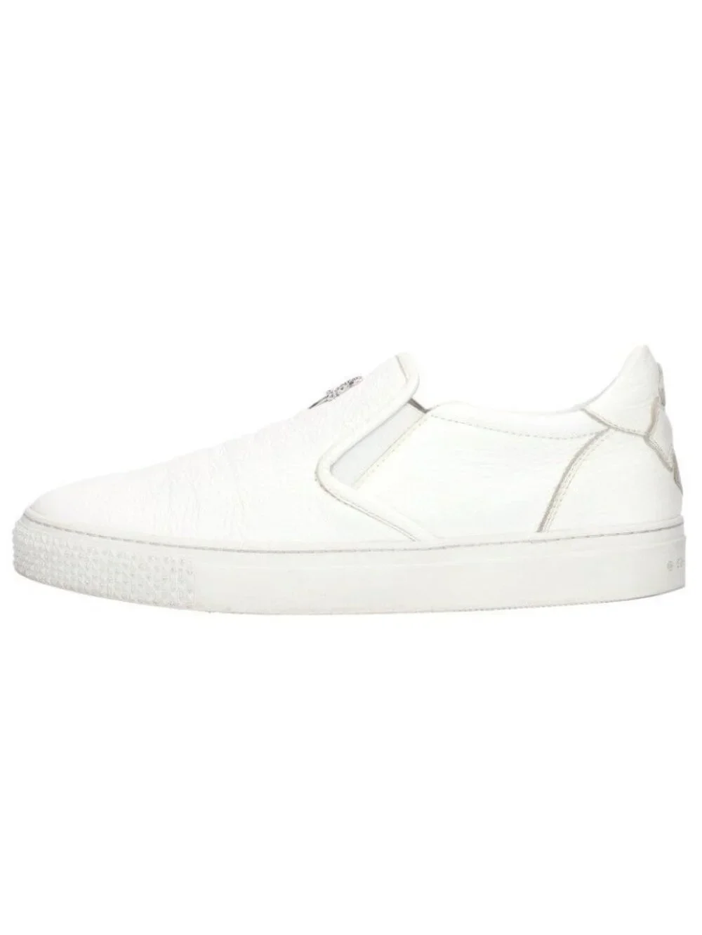 Chrome Hearts Slip on Blk Calfskin on CH Plus Leather Sneakers with Patch